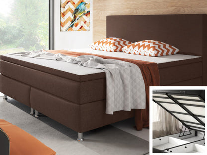 Boxspringbett M01-Adelia Anthrazit - Braun - Schwarz Breite 90/180 x 200 cm
