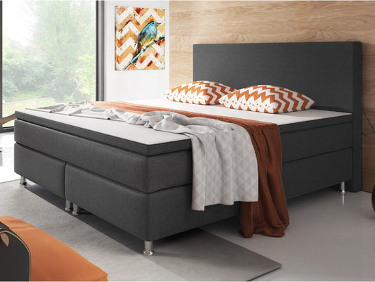 Boxspringbett M01-Adelia Anthrazit - Braun - Schwarz Breite 90/180 x 200 cm
