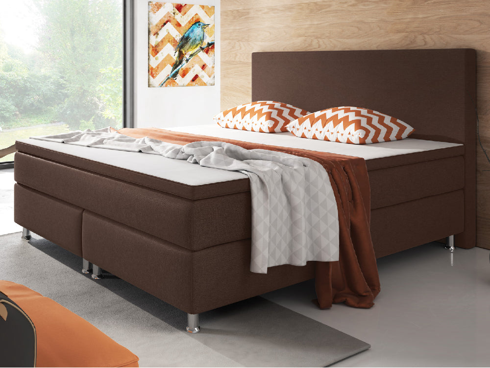 Boxspringbett M01-Adelia Anthrazit - Braun - Schwarz Breite 90/180 x 200 cm