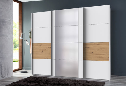 Schwebetürenschrank Barmbek mit Spiegeltür B/H/T ca. 270/313/360 x 208 x 64 cm