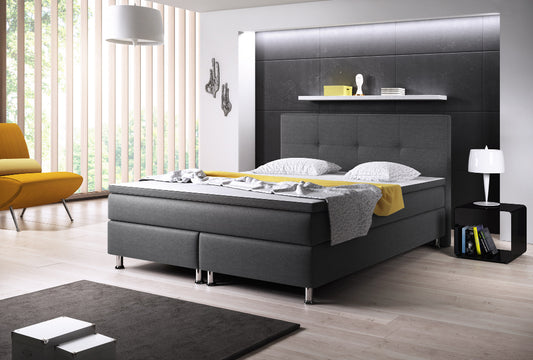Boxspringbett M03-Mainz Anthrazit - Schwarz Breite 180 x 200 cm