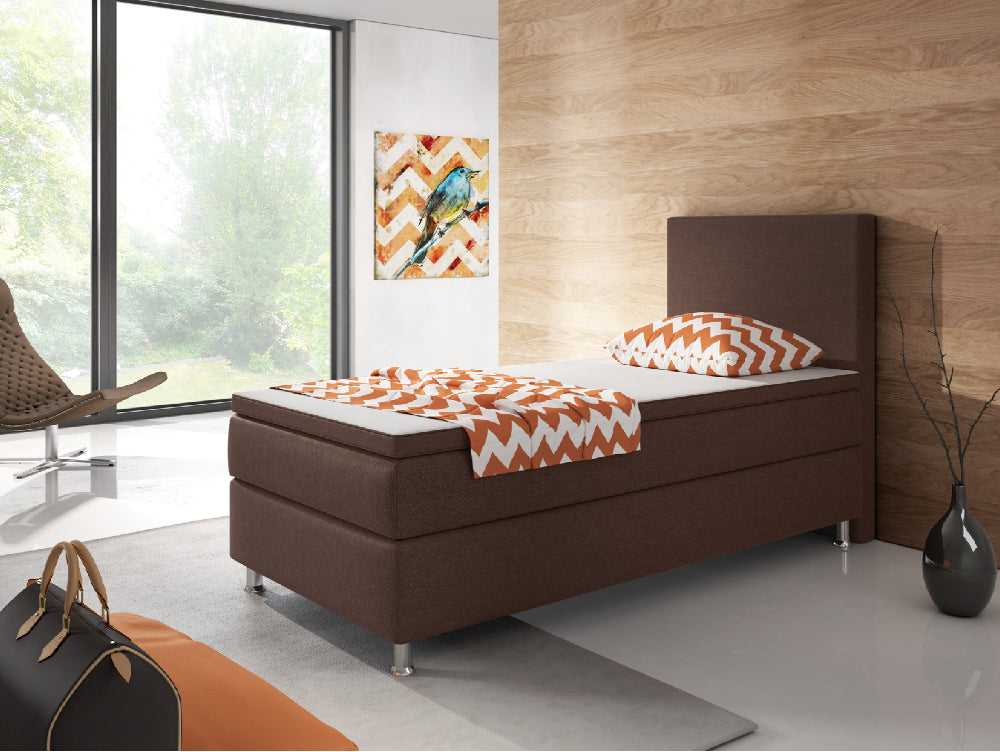 Boxspringbett M01-Adelia Anthrazit - Braun - Schwarz Breite 90/180 x 200 cm