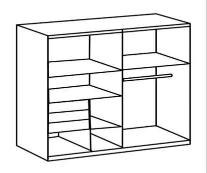 Schwebetürenschrank Bamberg mit Spiegel/Schubladen B/H/T ca. 180 x 198 x 65 cm