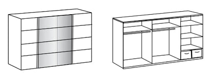 Schwebetürenschrank Barmbek mit Spiegeltür B/H/T ca. 225/270/313 x 208 x 64 cm