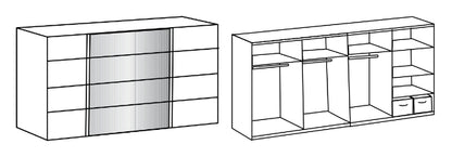 Schwebetürenschrank Barmbek mit Spiegeltür B/H/T ca. 270/313/360 x 208 x 64 cm