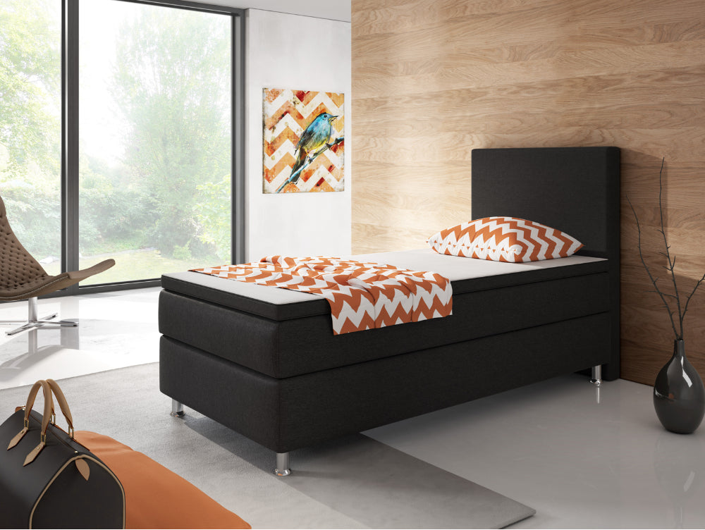 Boxspringbett M01-Adelia Anthrazit - Braun - Schwarz Breite 90/180 x 200 cm