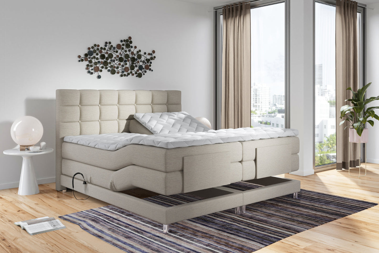 Boxspringbett Dubai elektrisch Breite 160-180 x 200 cm