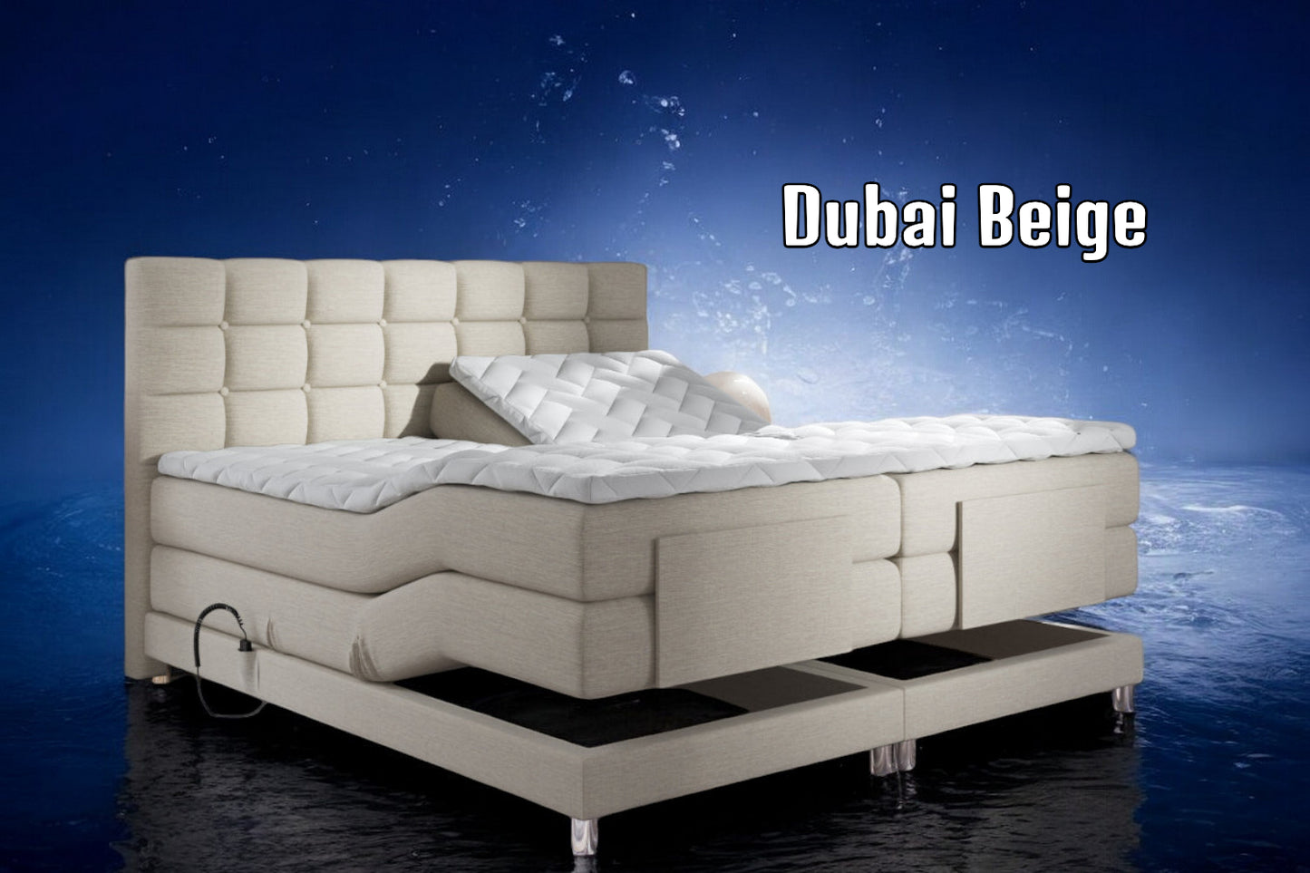 Boxspringbett Dubai elektrisch Breite 160-180 x 200 cm