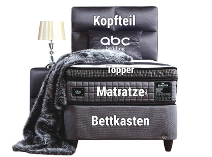 Boxspringbett Hamilton Anthrazit mit Bettkasten Breite 90-180 x 200 cm