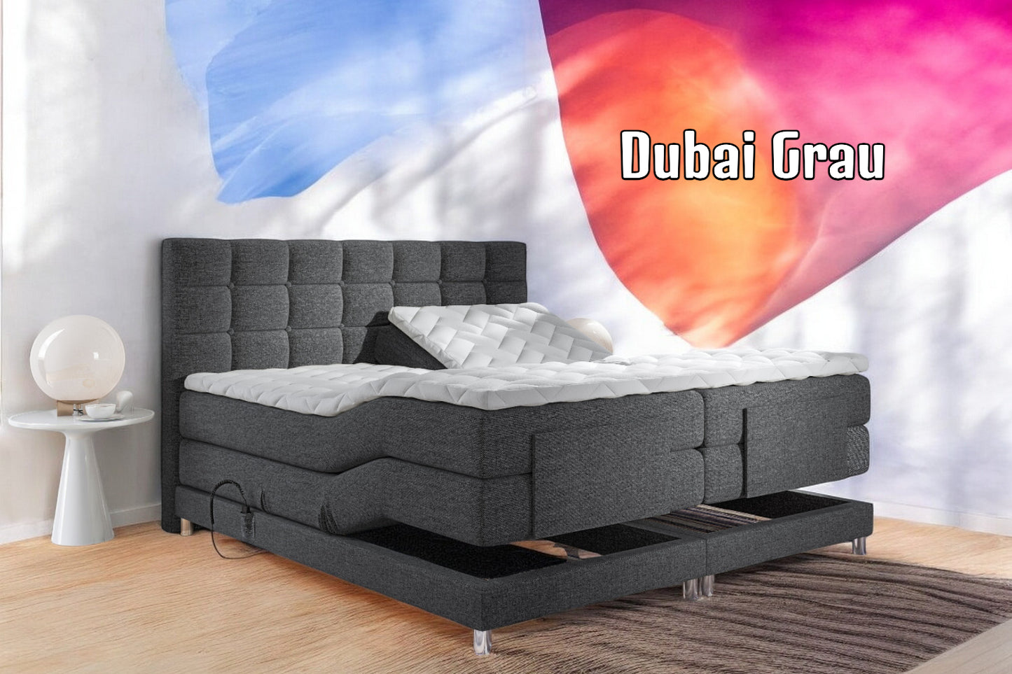 Boxspringbett Dubai elektrisch Breite 160-180 x 200 cm