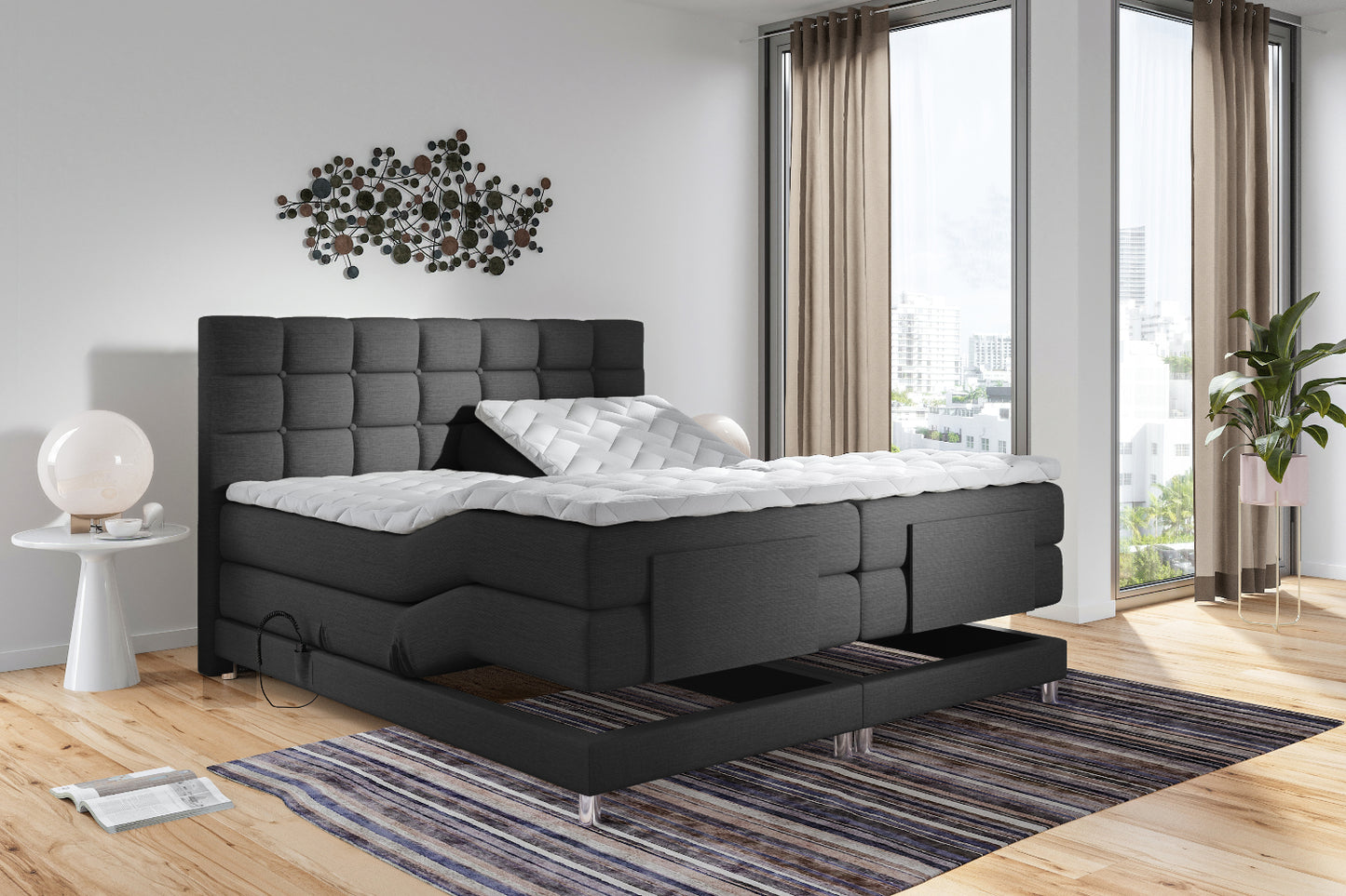 Boxspringbett Dubai elektrisch Breite 160-180 x 200 cm