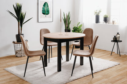 Finori Auszugtisch Coburg Rund Eiche-Sonoma/Weiß/Artisan-Oak B/H/T 100-140 x 76 x 100 cm