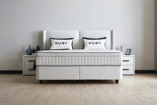 Boxspringbett Ruby Cremweiß - mit Bettkasten & Stauraum, inkl. Lieferung & Montage