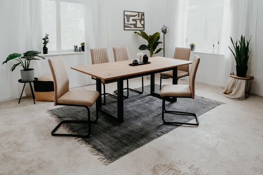 Finori Auszugtisch Denver 50 Eiche-Sonoma/Weiß/Artisan-Oak B/H/T 160-200 x 75 x 90 cm