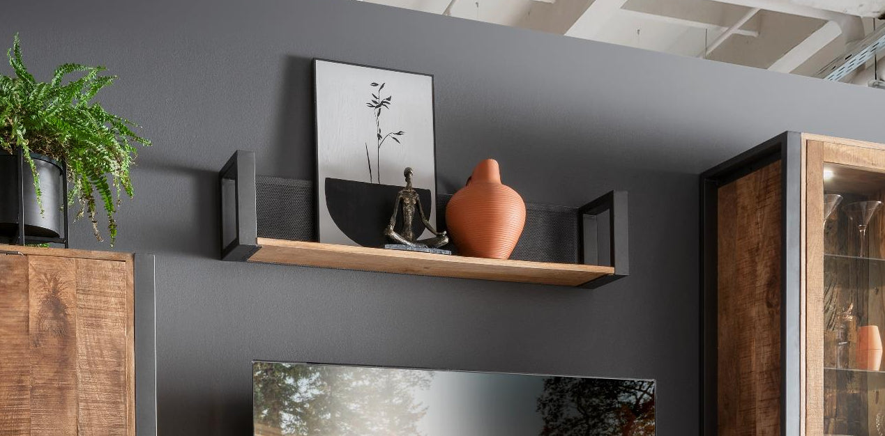 Wandregal Cayro Mangoholz massiv multifarbig B/H/T 119 x 25 x 20 cm