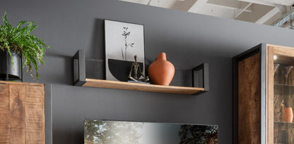 Wandregal Cayro Mangoholz massiv multifarbig B/H/T 119 x 25 x 20 cm