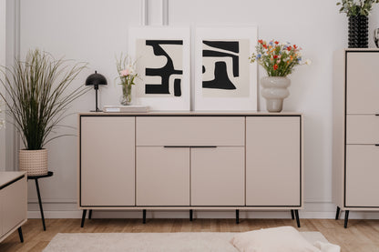 Finori Sideboard mit Schublade Arona Sand/Schwarz ca. B/H/T 175 x 90 x 38 cm