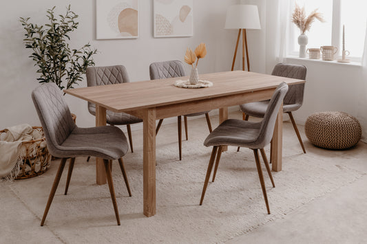 Finori Auszugtisch Coburg Eiche-Sonoma/Weiß/Artisan-Oak B/H/T 120-160 x 76 x 70 cm
