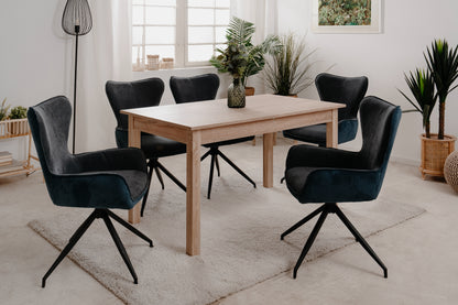 Finori Polsterstuhl Blake 70A mit Armlehnen drehbar Cord Dunkelblau/Dunkelgrau B/H/T ca. 58 x 91 x 63 cm