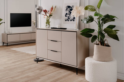 Finori Kombikommode mit Schubladen Arona Sand/Schwarz ca. B/H/T 135 x 90 x 38 cm