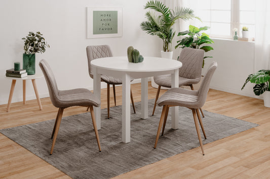 Finori Auszugtisch Coburg Rund Eiche-Sonoma/Weiß/Artisan-Oak B/H/T 100-140 x 76 x 100 cm