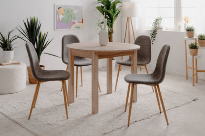 Finori Auszugtisch Coburg Rund Eiche-Sonoma/Weiß/Artisan-Oak B/H/T 100-140 x 76 x 100 cm
