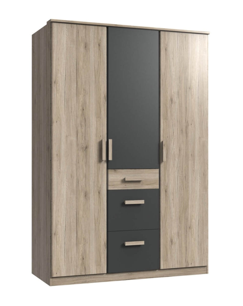 Drehtürenschrank Cariba mit Schubladen B/H/T ca. 90/135 x 199 x 58 cm Kinderzimmer