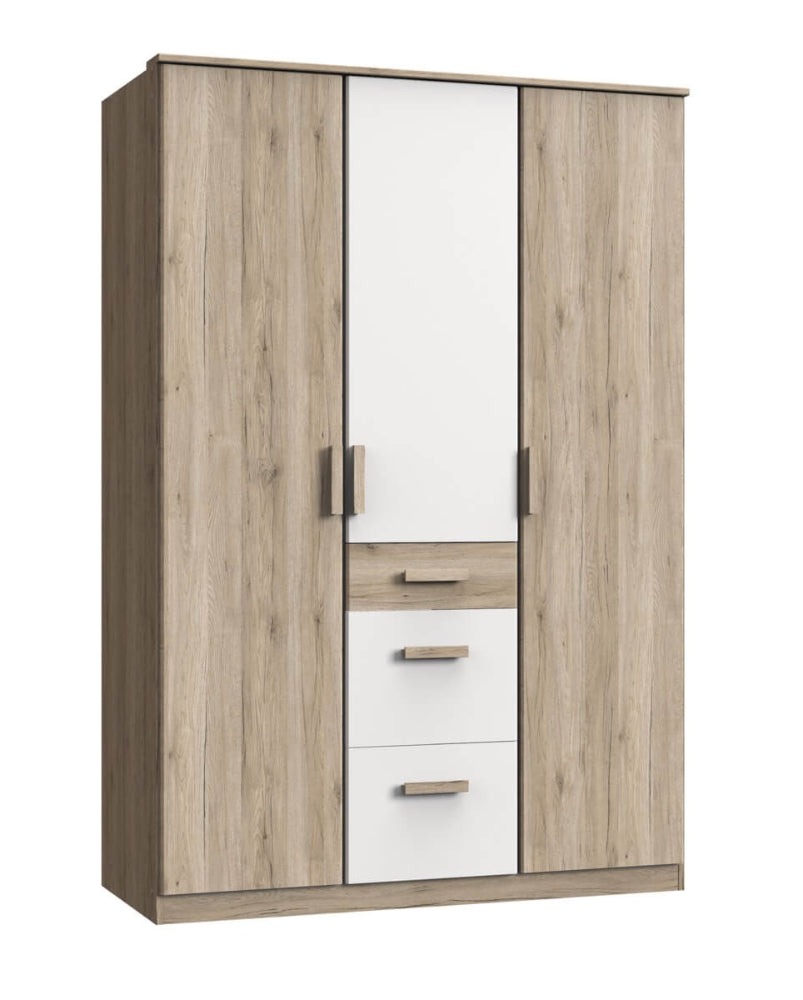 Drehtürenschrank Cariba mit Schubladen B/H/T ca. 90/135 x 199 x 58 cm Kinderzimmer