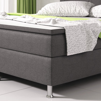 Boxspringbett M02-Bonn Anthrazit - Schwarz Breite 180 x 200 cm