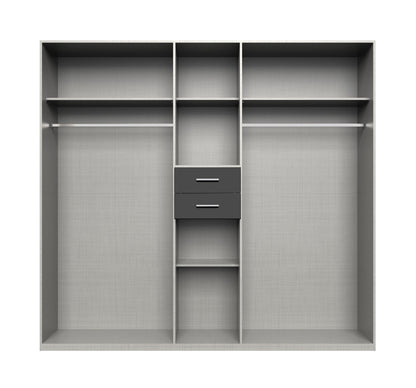 Drehtürenschrank Odessa 5-türig mit 2 Spiegel und 2 Schubladen B/H/T ca. 225 x 208 x 58 cm