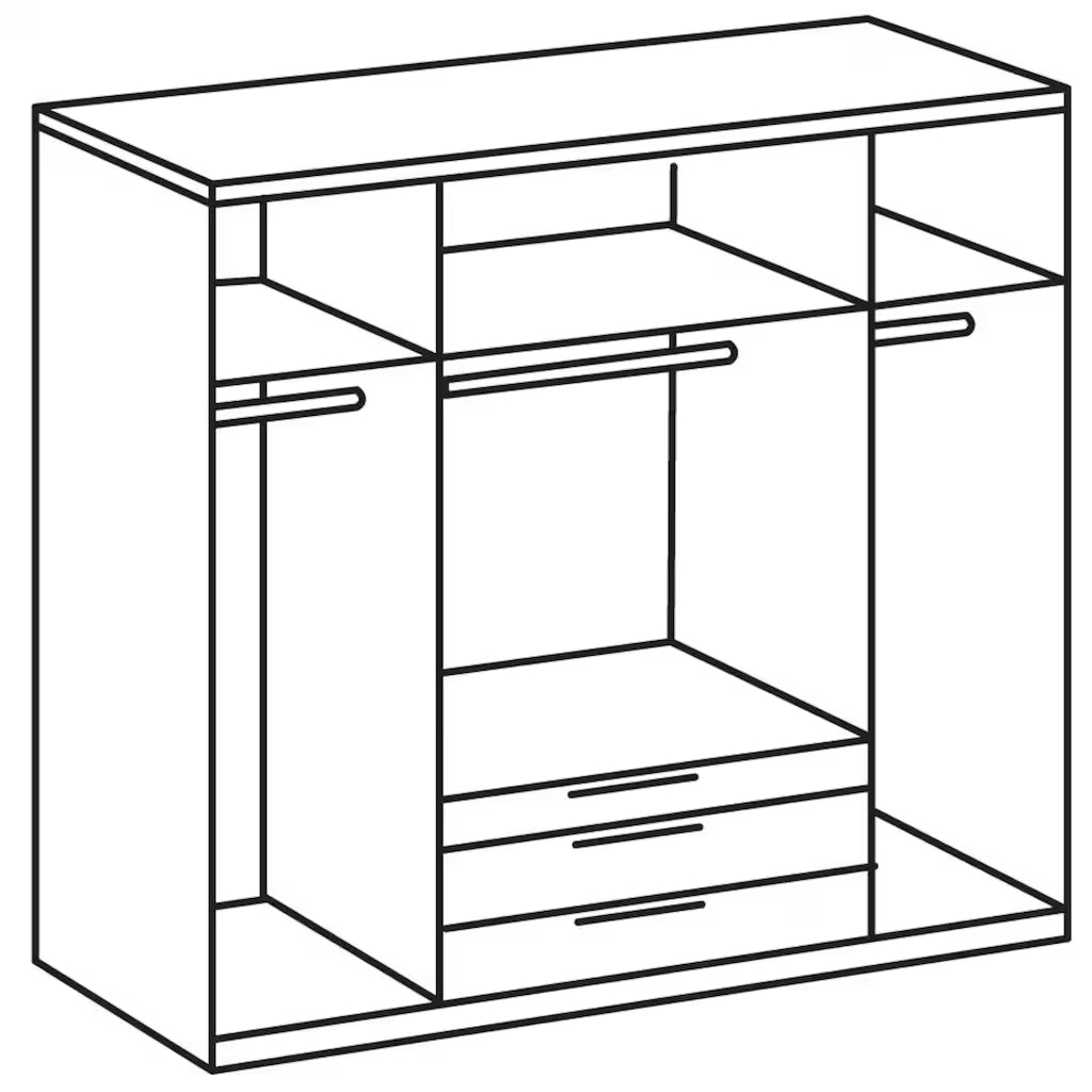 Drehtürenschrank Winnipeg 4-türig mit 3 Schubladen B/H/T ca. 200 x 216 x 58 cm