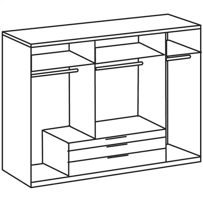 Drehtürenschrank Winnipeg 5-türig mit 3 Spiegeltüren und 3 Schubladen B/H/T ca. 250 x 216 x 65 cm