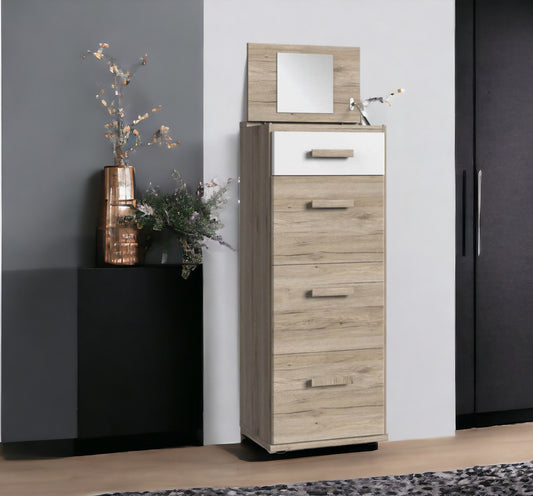Wimex Hochkommode Cariba mit aufklappbarem Oberboden, Spiegel integriert B/H/T ca. 46 x 121 x 40 cm