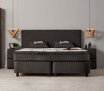 Boxspringbett Julia Anthrazit mit Bettkasten Breite 90-180 x 200 cm