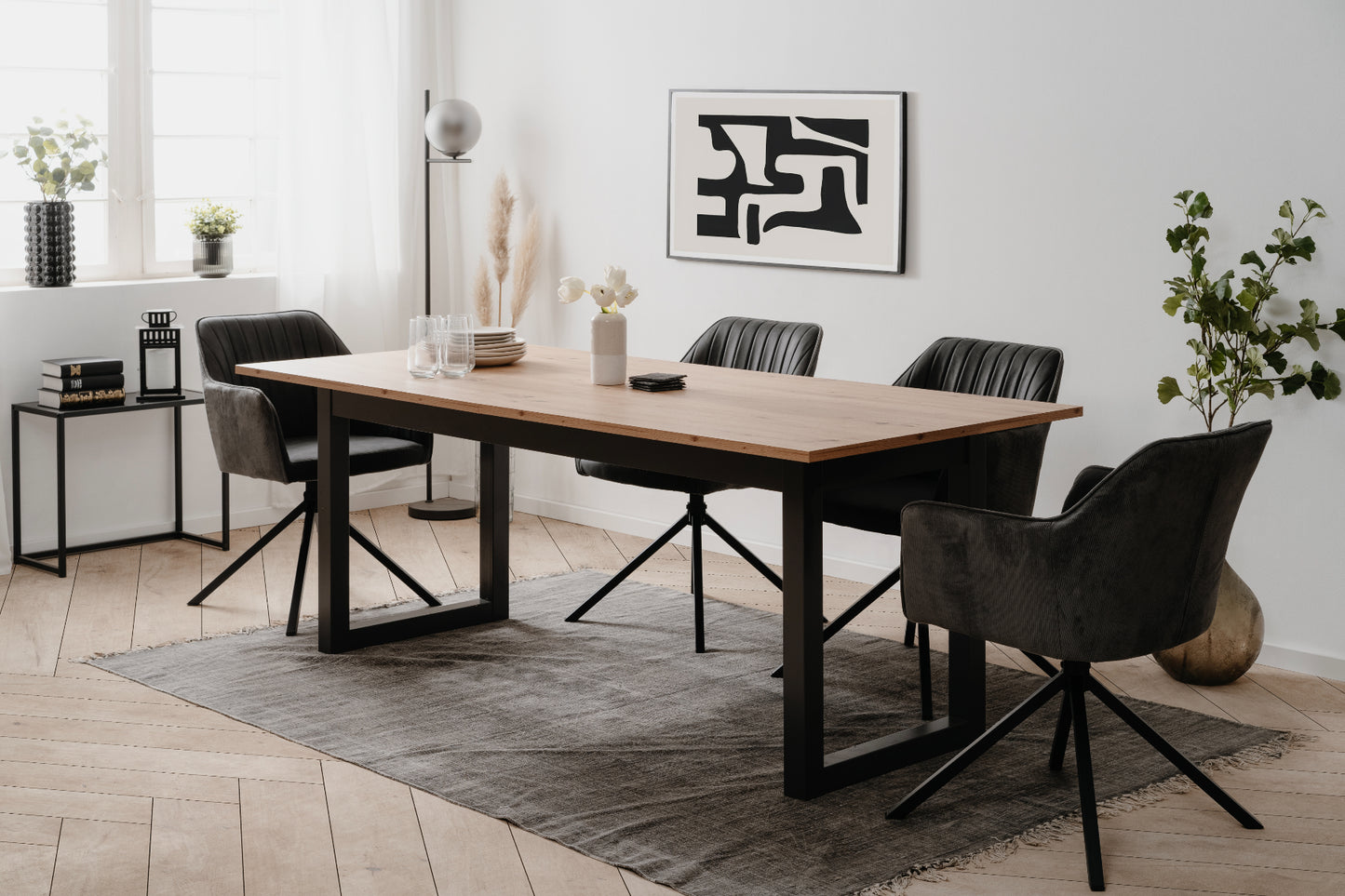Finori Auszugtisch Denver 80C Artisan-Oak/Anthrazit B/H/T 200-240 x 75 x 90 cm