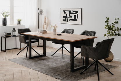 Finori Auszugtisch Denver 80C Artisan-Oak/Anthrazit B/H/T 200-240 x 75 x 90 cm