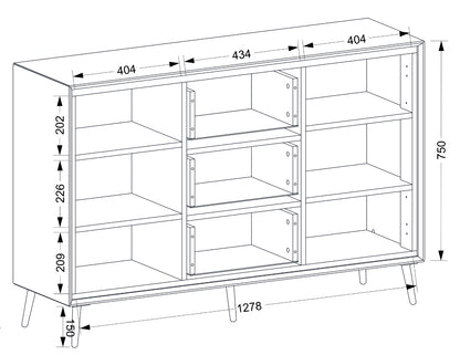 Finori Kombikommode mit Schubladen Arona Sand/Schwarz ca. B/H/T 135 x 90 x 38 cm