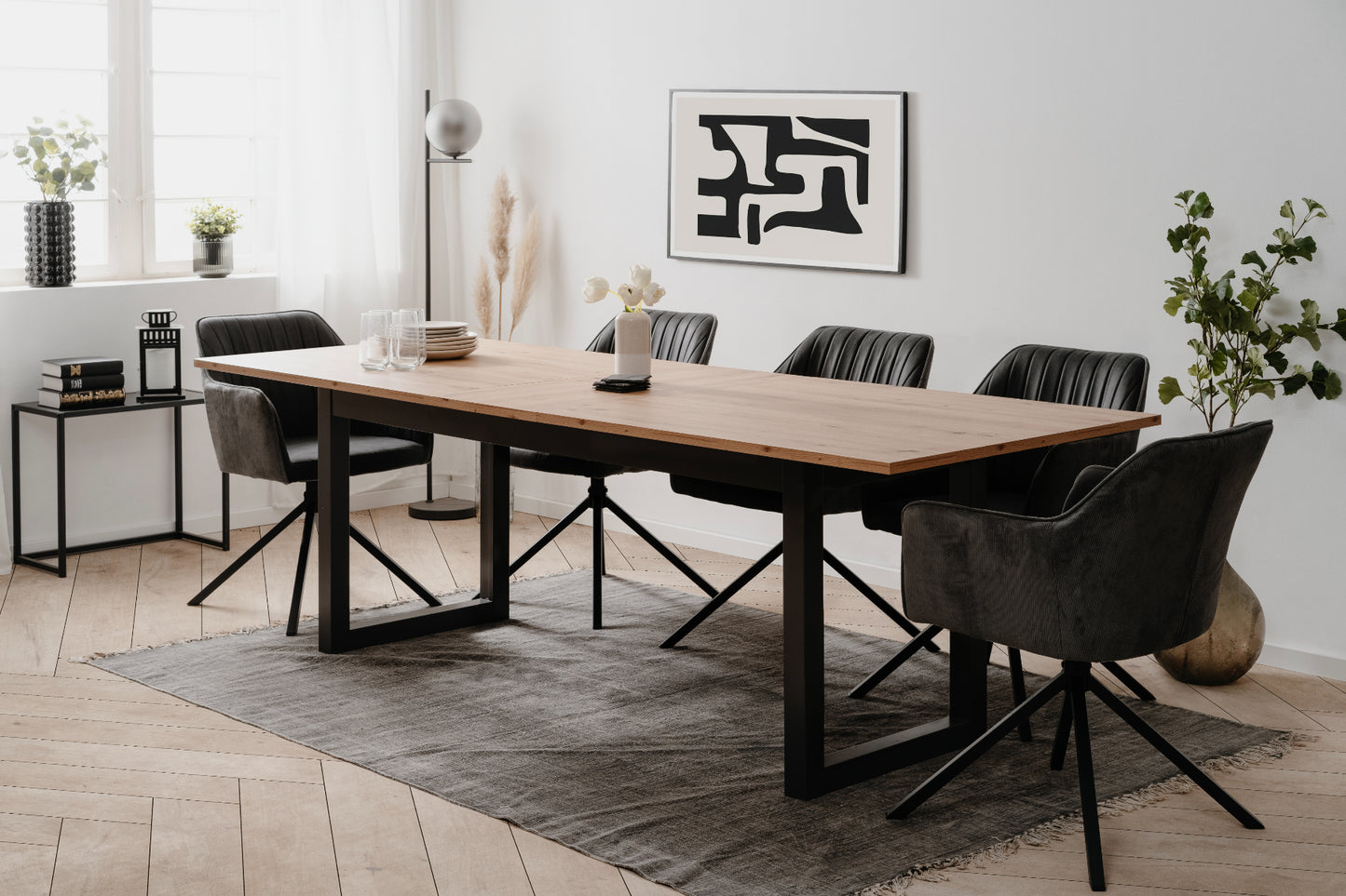 Finori Auszugtisch Denver 80C Artisan-Oak/Anthrazit B/H/T 200-240 x 75 x 90 cm