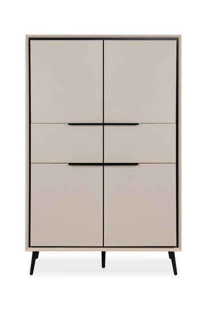 Finori Highboard mit Schubladen Arona Sand/Schwarz ca. B/H/T 90 x 140 x 38 cm