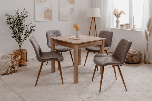 Finori Auszugtisch Coburg Eiche-Sonoma/Weiß/Artisan-Oak B/H/T 80-120 x 76 x 80 cm
