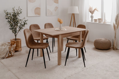 Finori Auszugtisch Coburg Eiche-Sonoma/Weiß/Artisan-Oak B/H/T 80-120 x 76 x 80 cm