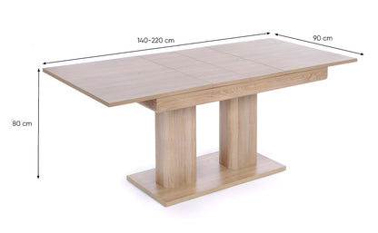 Finori Auszugtisch Heidelberg Artisan-Oak B/H/T 140-220 x 79,5 x 90 cm