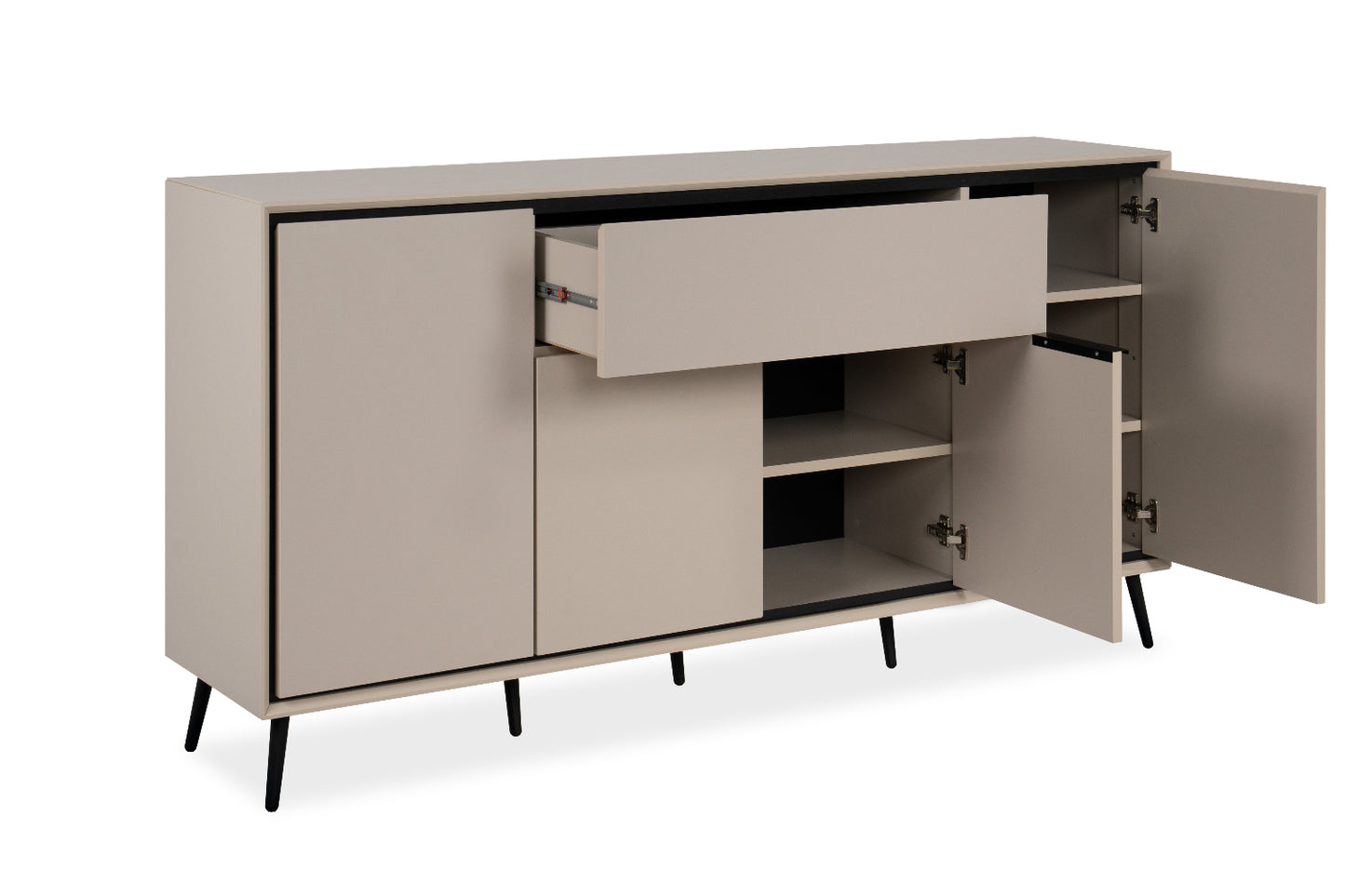 Finori Sideboard mit Schublade Arona Sand/Schwarz ca. B/H/T 175 x 90 x 38 cm