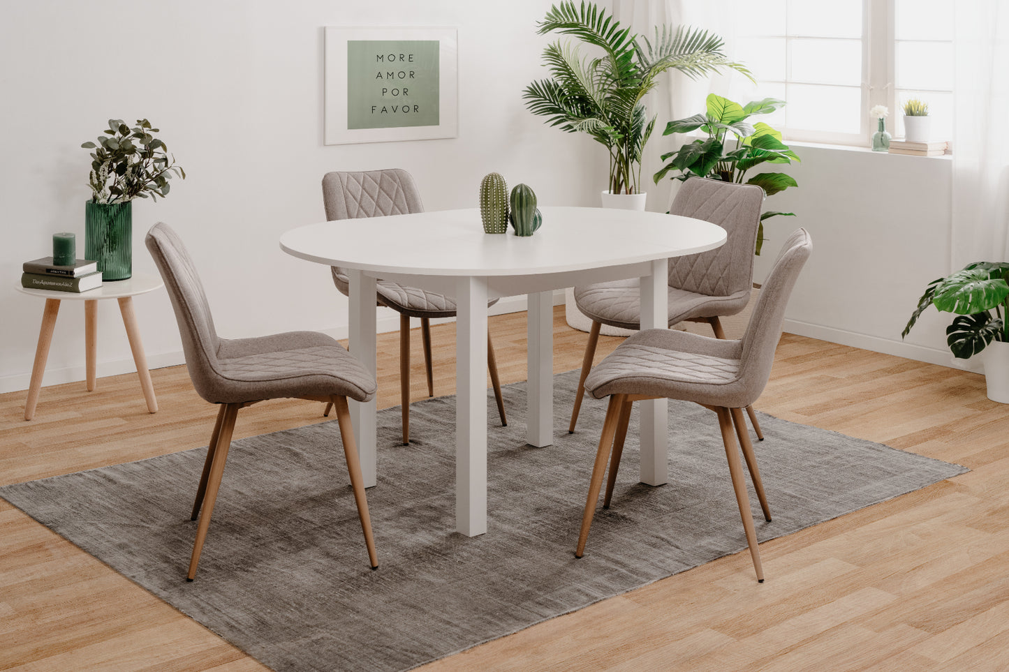 Finori Auszugtisch Coburg Rund Eiche-Sonoma/Weiß/Artisan-Oak B/H/T 100-140 x 76 x 100 cm