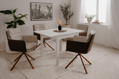 Finori Auszugtisch Coburg Eiche-Sonoma/Weiß/Artisan-Oak B/H/T 80-120 x 76 x 80 cm