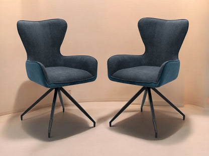 Finori Polsterstuhl Blake 70A mit Armlehnen drehbar Cord Dunkelblau/Dunkelgrau B/H/T ca. 58 x 91 x 63 cm