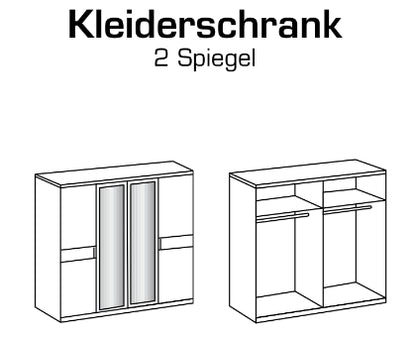 Drehtürenschrank Budapest mit Spiegel B/H/T ca. 180/225 x 208 x 58 cm