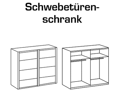 Schwebetürenschrank Chalet mit/ohne Spiegel B/H/T ca. 180/225 x 208 x 65 cm