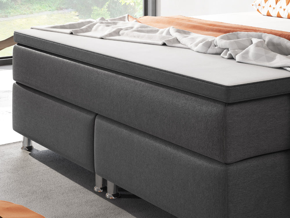 Boxspringbett M01-Adelia Anthrazit - Braun - Schwarz Breite 90/180 x 200 cm