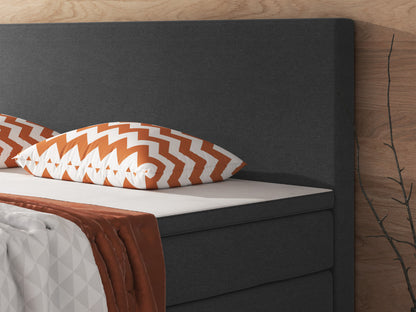 Boxspringbett M01-Adelia Anthrazit - Braun - Schwarz Breite 90/180 x 200 cm
